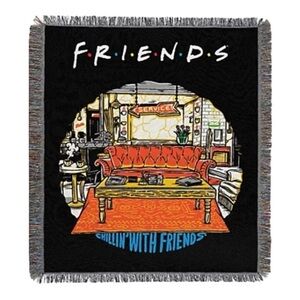 NEW Friends Central Perk Fringe Woven Tapestry Throw by Northwest